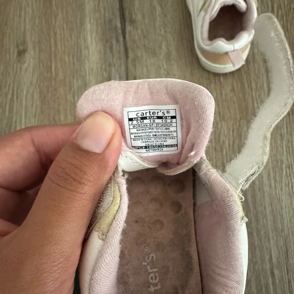 Carter's Cream and Pink Baby Walker Shoes